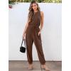 imageANRABESS Womens Summer Jumpsuits Dressy Casual One Piece Outfits Sleeveless Crewneck Rompers Jumper with Pockets 2025 TrendyBrown