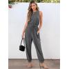 imageANRABESS Womens Summer Jumpsuits Dressy Casual One Piece Outfits Sleeveless Crewneck Rompers Jumper with Pockets 2025 TrendyDeep Grey