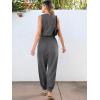 imageANRABESS Womens Summer Jumpsuits Dressy Casual One Piece Outfits Sleeveless Crewneck Rompers Jumper with Pockets 2025 TrendyDeep Grey