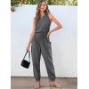 imageANRABESS Womens Summer Jumpsuits Dressy Casual One Piece Outfits Sleeveless Crewneck Rompers Jumper with Pockets 2025 TrendyDeep Grey
