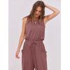 imageANRABESS Womens Summer Jumpsuits Dressy Casual One Piece Outfits Sleeveless Crewneck Rompers Jumper with Pockets 2025 TrendyDusty Rust