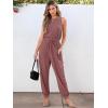 imageANRABESS Womens Summer Jumpsuits Dressy Casual One Piece Outfits Sleeveless Crewneck Rompers Jumper with Pockets 2025 TrendyDusty Rust