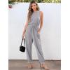 imageANRABESS Womens Summer Jumpsuits Dressy Casual One Piece Outfits Sleeveless Crewneck Rompers Jumper with Pockets 2025 TrendyGrey