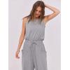 imageANRABESS Womens Summer Jumpsuits Dressy Casual One Piece Outfits Sleeveless Crewneck Rompers Jumper with Pockets 2025 TrendyGrey