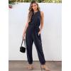 imageANRABESS Womens Summer Jumpsuits Dressy Casual One Piece Outfits Sleeveless Crewneck Rompers Jumper with Pockets 2025 TrendyNavy Blue