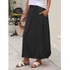 imageANRABESS Womens Summer Long Maxi Skirts 2025 Trendy Ankle Length High Waisted Boho Flowy Beach Skirt with Pockets FashionBlack