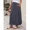 imageANRABESS Womens Summer Long Maxi Skirts 2025 Trendy Ankle Length High Waisted Boho Flowy Beach Skirt with Pockets FashionDark Grey