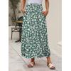 imageANRABESS Womens Summer Long Maxi Skirts 2025 Trendy Ankle Length High Waisted Boho Flowy Beach Skirt with Pockets FashionFloral Green