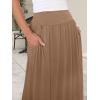 imageANRABESS Womens Summer Long Maxi Skirts 2025 Trendy Ankle Length High Waisted Boho Flowy Beach Skirt with Pockets FashionKhaki
