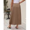 imageANRABESS Womens Summer Long Maxi Skirts 2025 Trendy Ankle Length High Waisted Boho Flowy Beach Skirt with Pockets FashionKhaki