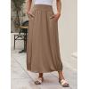 imageANRABESS Womens Summer Long Maxi Skirts 2025 Trendy Ankle Length High Waisted Boho Flowy Beach Skirt with Pockets FashionKhaki