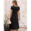 imageANRABESS Womens Summer Short Sleeve ALine Midi Dresses Casual Floral TShirt Dresses Flowy Beach Sundress with PocketsBlack
