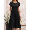 imageANRABESS Womens Summer Short Sleeve ALine Midi Dresses Casual Floral TShirt Dresses Flowy Beach Sundress with PocketsBlack