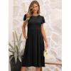 imageANRABESS Womens Summer Short Sleeve ALine Midi Dresses Casual Floral TShirt Dresses Flowy Beach Sundress with PocketsBlack