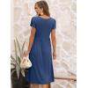 imageANRABESS Womens Summer Short Sleeve ALine Midi Dresses Casual Floral TShirt Dresses Flowy Beach Sundress with PocketsBlue