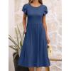 imageANRABESS Womens Summer Short Sleeve ALine Midi Dresses Casual Floral TShirt Dresses Flowy Beach Sundress with PocketsBlue