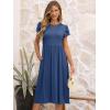 imageANRABESS Womens Summer Short Sleeve ALine Midi Dresses Casual Floral TShirt Dresses Flowy Beach Sundress with PocketsBlue