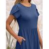 imageANRABESS Womens Summer Short Sleeve ALine Midi Dresses Casual Floral TShirt Dresses Flowy Beach Sundress with PocketsBlue