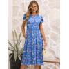 imageANRABESS Womens Summer Short Sleeve ALine Midi Dresses Casual Floral TShirt Dresses Flowy Beach Sundress with PocketsBlue Pink Flower