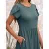 imageANRABESS Womens Summer Short Sleeve ALine Midi Dresses Casual Floral TShirt Dresses Flowy Beach Sundress with PocketsGreen