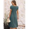 imageANRABESS Womens Summer Short Sleeve ALine Midi Dresses Casual Floral TShirt Dresses Flowy Beach Sundress with PocketsGreen