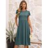 imageANRABESS Womens Summer Short Sleeve ALine Midi Dresses Casual Floral TShirt Dresses Flowy Beach Sundress with PocketsGreen