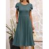 imageANRABESS Womens Summer Short Sleeve ALine Midi Dresses Casual Floral TShirt Dresses Flowy Beach Sundress with PocketsGreen