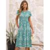 imageANRABESS Womens Summer Short Sleeve ALine Midi Dresses Casual Floral TShirt Dresses Flowy Beach Sundress with PocketsGreen Print