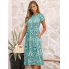 imageANRABESS Womens Summer Short Sleeve ALine Midi Dresses Casual Floral TShirt Dresses Flowy Beach Sundress with PocketsGreen Print