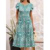 imageANRABESS Womens Summer Short Sleeve ALine Midi Dresses Casual Floral TShirt Dresses Flowy Beach Sundress with PocketsGreen Print