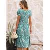 imageANRABESS Womens Summer Short Sleeve ALine Midi Dresses Casual Floral TShirt Dresses Flowy Beach Sundress with PocketsGreen Print