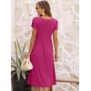imageANRABESS Womens Summer Short Sleeve ALine Midi Dresses Casual Floral TShirt Dresses Flowy Beach Sundress with PocketsHot Pink