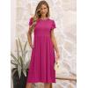 imageANRABESS Womens Summer Short Sleeve ALine Midi Dresses Casual Floral TShirt Dresses Flowy Beach Sundress with PocketsHot Pink
