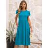 imageANRABESS Womens Summer Short Sleeve ALine Midi Dresses Casual Floral TShirt Dresses Flowy Beach Sundress with PocketsLake