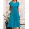 imageANRABESS Womens Summer Short Sleeve ALine Midi Dresses Casual Floral TShirt Dresses Flowy Beach Sundress with PocketsLake