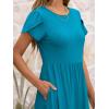 imageANRABESS Womens Summer Short Sleeve ALine Midi Dresses Casual Floral TShirt Dresses Flowy Beach Sundress with PocketsLake