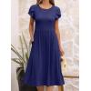imageANRABESS Womens Summer Short Sleeve ALine Midi Dresses Casual Floral TShirt Dresses Flowy Beach Sundress with PocketsNavy Blue