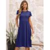 imageANRABESS Womens Summer Short Sleeve ALine Midi Dresses Casual Floral TShirt Dresses Flowy Beach Sundress with PocketsNavy Blue