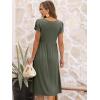 imageANRABESS Womens Summer Short Sleeve ALine Midi Dresses Casual Floral TShirt Dresses Flowy Beach Sundress with PocketsOlive