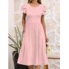 imageANRABESS Womens Summer Short Sleeve ALine Midi Dresses Casual Floral TShirt Dresses Flowy Beach Sundress with PocketsPink Round Dot