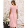 imageANRABESS Womens Summer Short Sleeve ALine Midi Dresses Casual Floral TShirt Dresses Flowy Beach Sundress with PocketsPink Round Dot