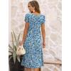 imageANRABESS Womens Summer Short Sleeve ALine Midi Dresses Casual Floral TShirt Dresses Flowy Beach Sundress with PocketsPrint Blue Yellow Floral
