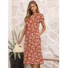 imageANRABESS Womens Summer Short Sleeve ALine Midi Dresses Casual Floral TShirt Dresses Flowy Beach Sundress with PocketsPrint Green White Floral
