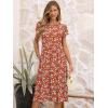 imageANRABESS Womens Summer Short Sleeve ALine Midi Dresses Casual Floral TShirt Dresses Flowy Beach Sundress with PocketsPrint Green White Floral