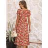 imageANRABESS Womens Summer Short Sleeve ALine Midi Dresses Casual Floral TShirt Dresses Flowy Beach Sundress with PocketsPrint Green White Floral