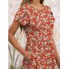 imageANRABESS Womens Summer Short Sleeve ALine Midi Dresses Casual Floral TShirt Dresses Flowy Beach Sundress with PocketsPrint Green White Floral