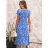 imageANRABESS Womens Summer Short Sleeve ALine Midi Dresses Casual Floral TShirt Dresses Flowy Beach Sundress with PocketsPrint White Pink Floral