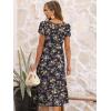 imageANRABESS Womens Summer Short Sleeve ALine Midi Dresses Casual Floral TShirt Dresses Flowy Beach Sundress with PocketsPrint Yellow Leaf