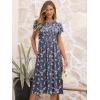 imageANRABESS Womens Summer Short Sleeve ALine Midi Dresses Casual Floral TShirt Dresses Flowy Beach Sundress with PocketsPurple