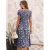 imageANRABESS Womens Summer Short Sleeve ALine Midi Dresses Casual Floral TShirt Dresses Flowy Beach Sundress with PocketsPurple